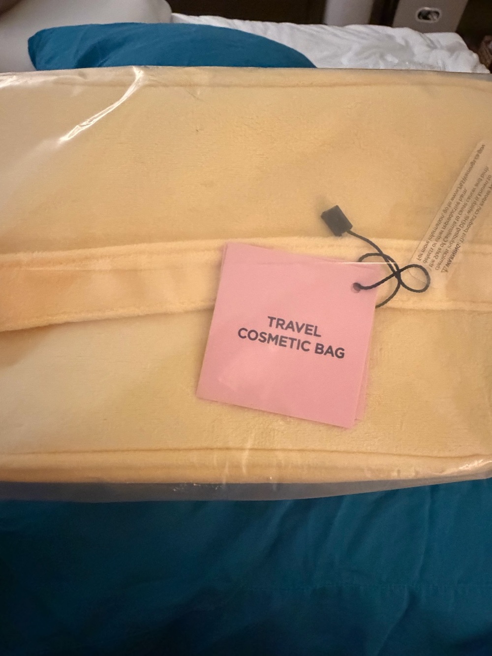 Juicy Couture Yellow Velour Cosmetic Bag with Rhinestone Logo - Picture 2 of 3